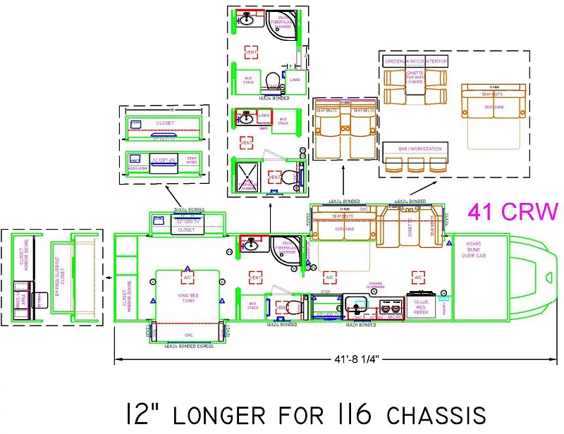 A Renegade Floorplan with 41CRW highlighted